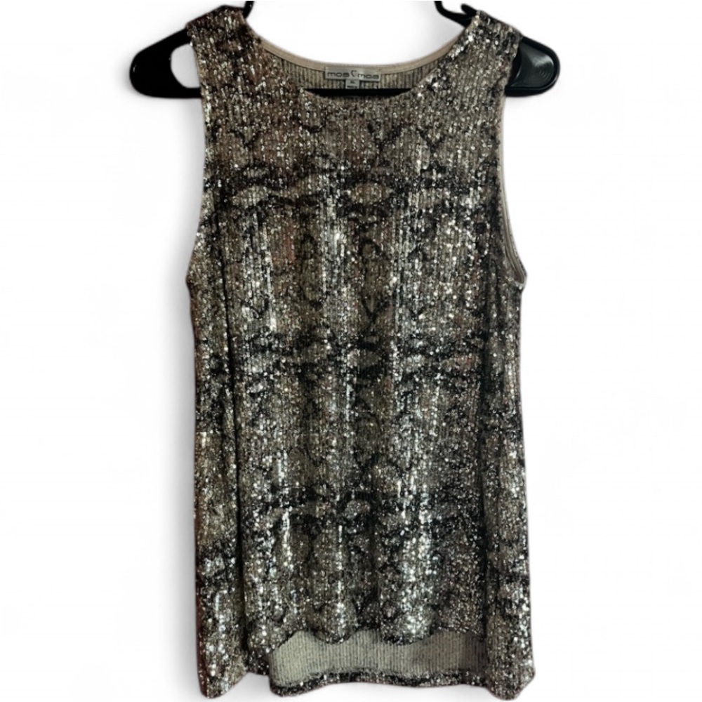 Moa Moa Shimmering Animal Print Tank, XL
